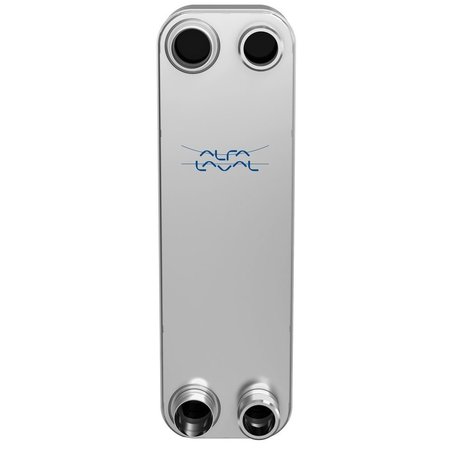 Alfa Laval 100 Stainless Steel Plate Heat Exchanger, AISI 316L, 80 Plates, Single Circuit, Welded Ports AlfaNova HP 76-80H